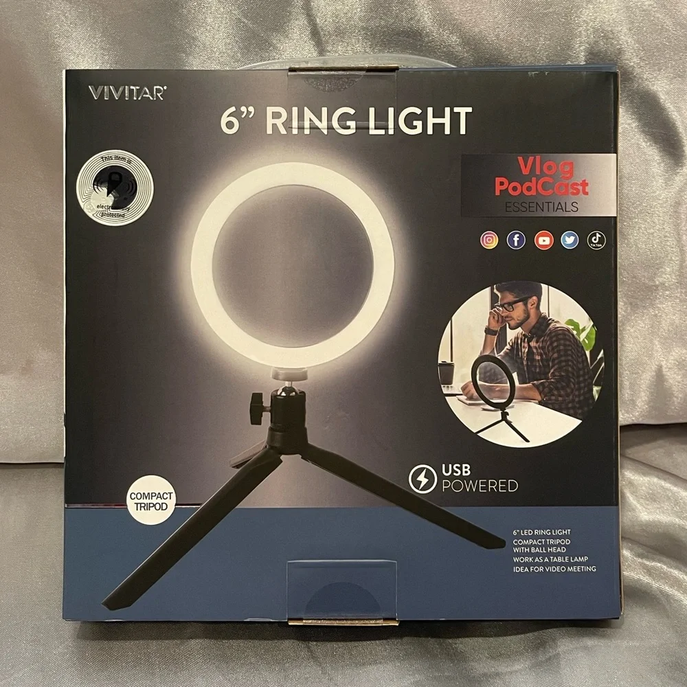 NIB VIVITAR 6 INCH RING LIGHT 🤍💡
